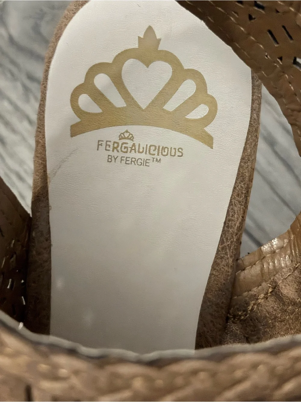 Fergalicious Woven Open-Toe Wedge Sandals - Brown